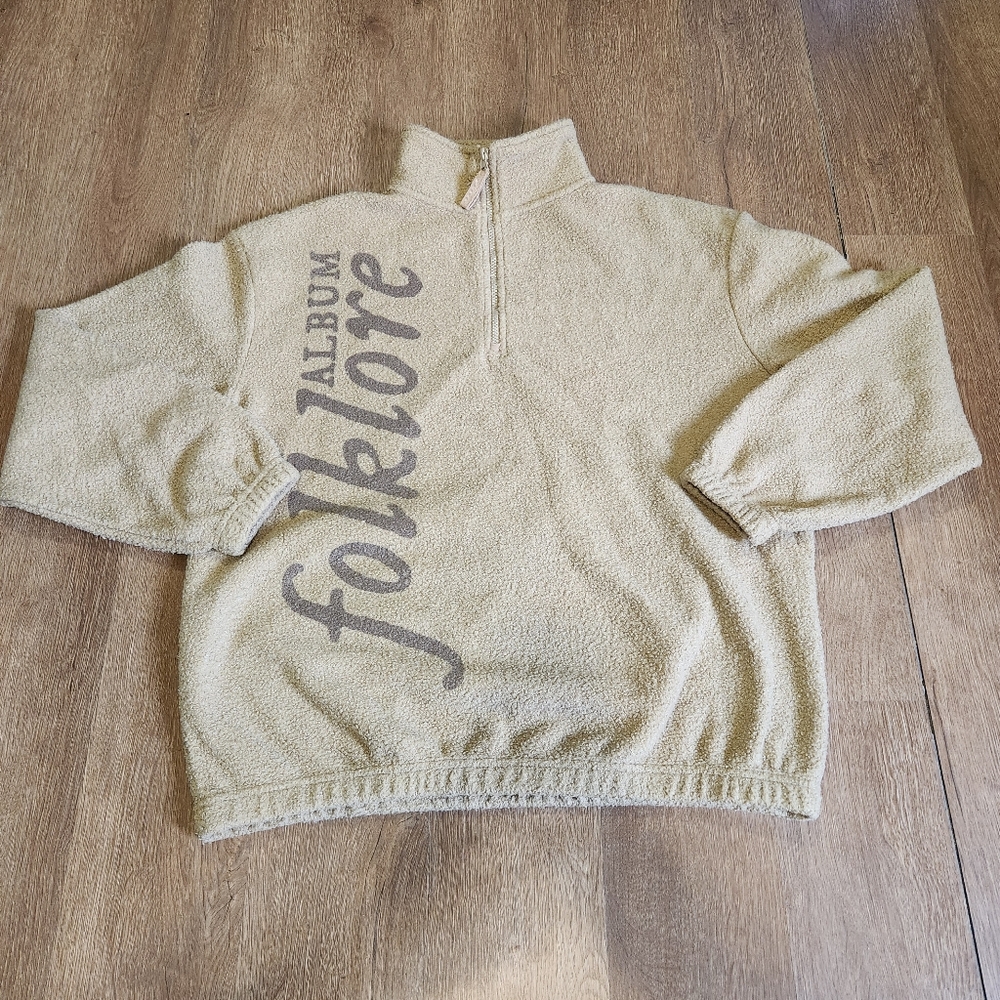 Taylor swift folklore womens sherpa zip sweater size medium